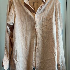 Casual Tan Checkered Button Down Shirt